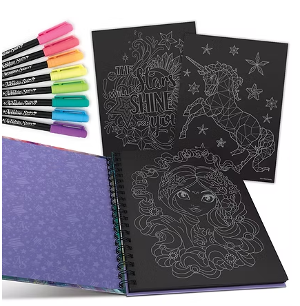 Livre de coloriage à pages noires - Nebulous Stars