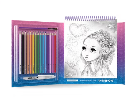 Livre à colorier à l'aquarelle - Nebulous Stars