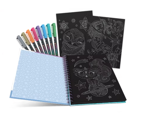 Livre de coloriage à pages noires d'Isadora - Nebulous Stars