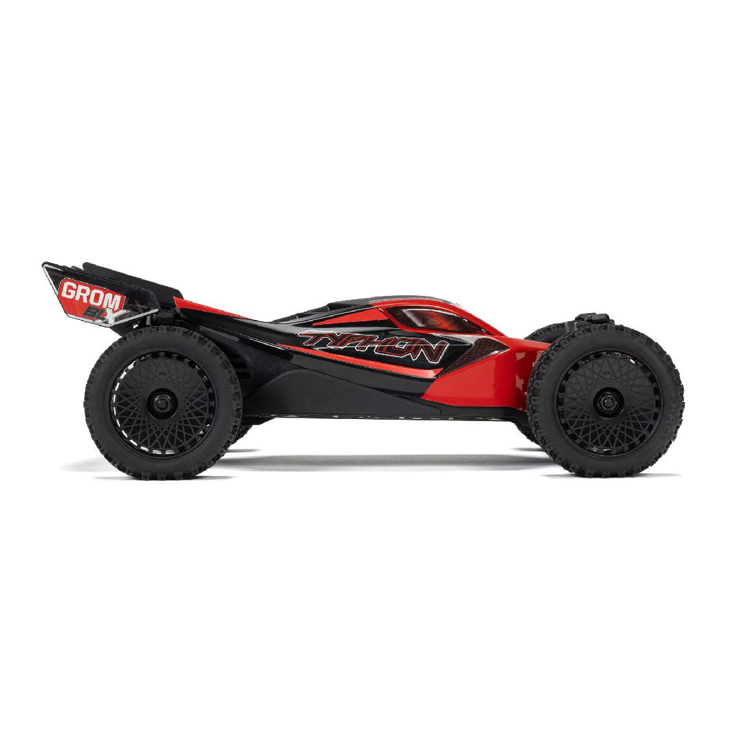 ARRMA Typhon Grom 2S ARA2306S buggy 1/14 RTR brushless 4WD, tout-terrain basher compact avec moteur Spektrum Firma 6000Kv, ESC 25A, batterie et chargeur inclus, univers RcLoisirs