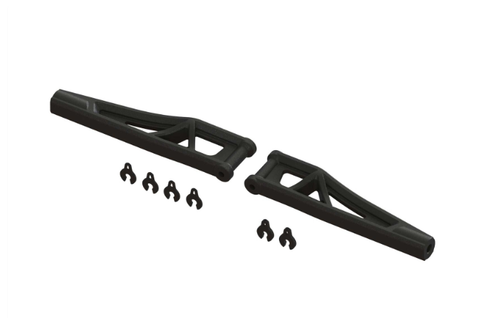 ARA330655 bras de suspension supérieurs avant ARRMA Heavy Duty 120mm avec construction composite renforcée et cales de réglage incluses chez Univers RcLoisirs