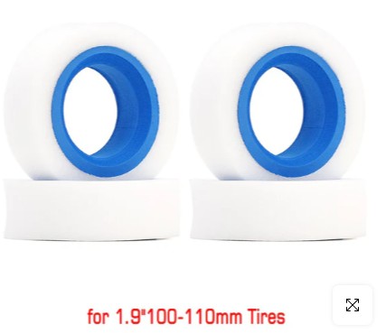 AX4020P-4 – Inserts mousse EVA Dual-Stage pour pneus 1.9″ (100-110 / 114-120 mm) Injora – Univers RcLoisirs