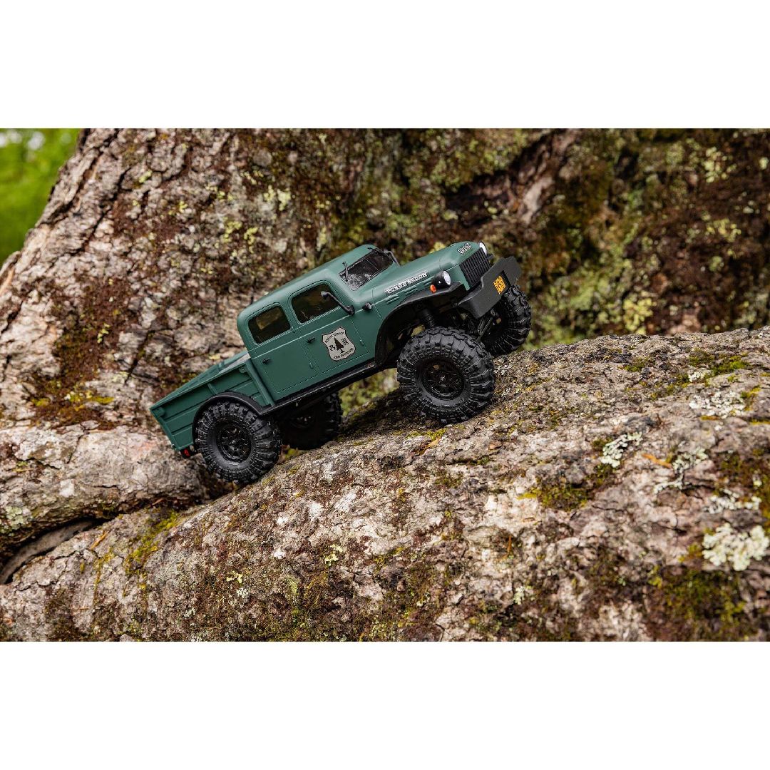 Axial SCX24 Dodge Power Wagon – Micro crawler RC 1/24 4×4 brushed – AXI00007 – carrosserie scale années 40, rails acier, worm gears – Univers RcLoisirs