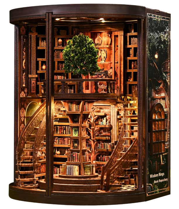 Bibliothèque des sages – Book Nook – Miniature à assembler - Univers RcLoisirs