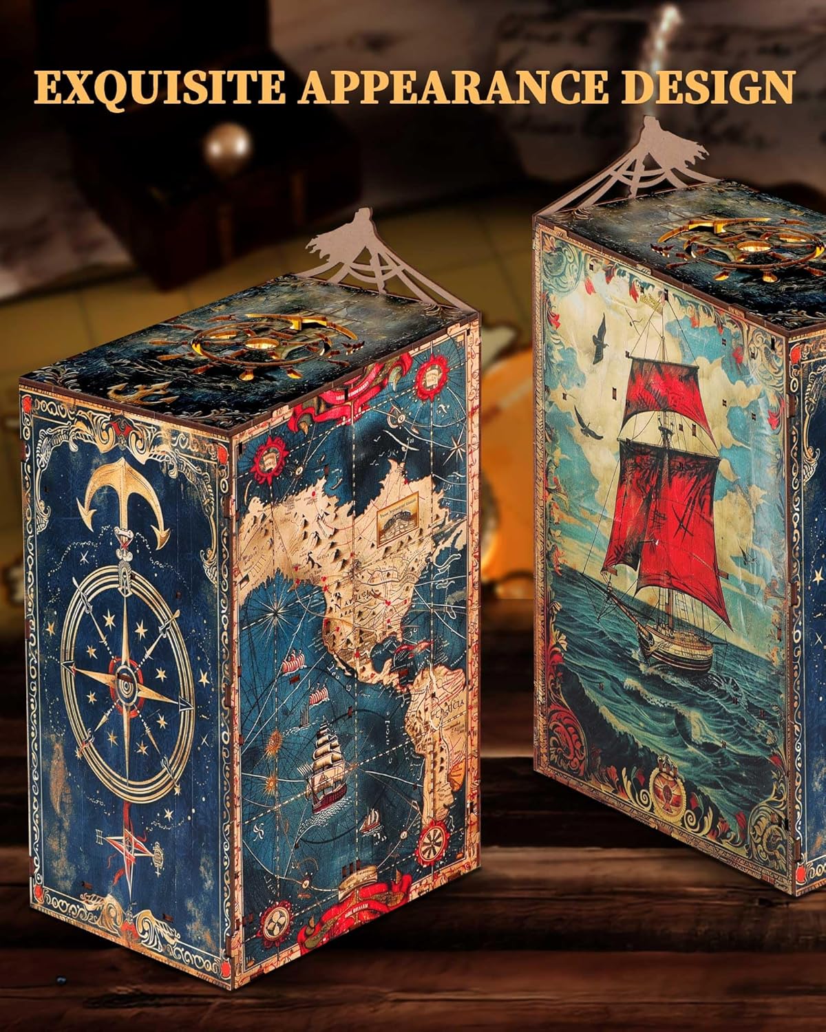 Book Nook 3D – Antre du pirate – En bois avec éclairage LED – Univers RcLoisirs