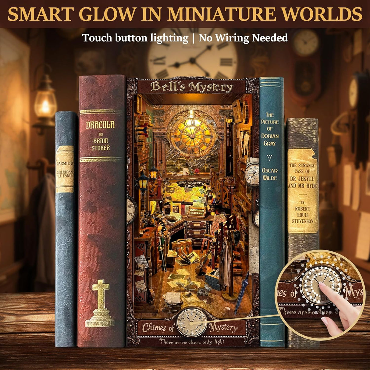 Book Nook 3D – Mystère des cloches – En bois avec éclairage LED – Univers RcLoisirs