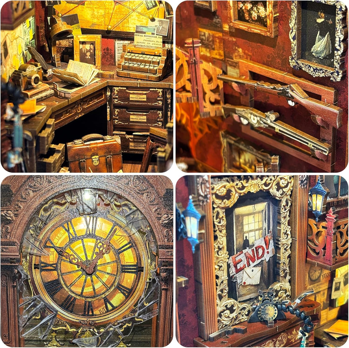 Book Nook 3D – Mystère des cloches – En bois avec éclairage LED – Univers RcLoisirs