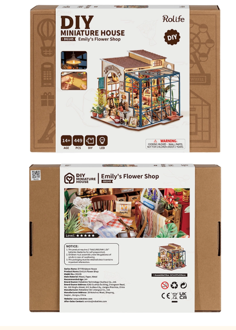 Assemblez la Rolife DG145 – Boutique de Fleurs. Kit miniature avec LED, ambiance florale romantique et détails réalistes. Univers RcLoisirs.