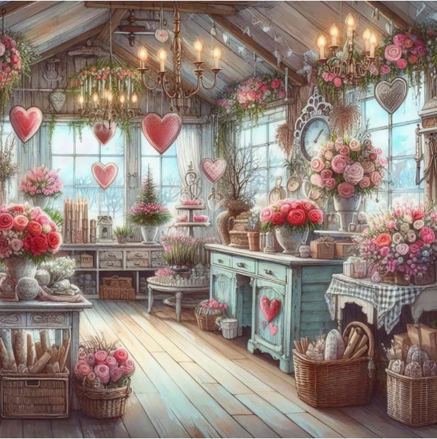 Hearts Boutique – 40×40cm – Round Diamonds