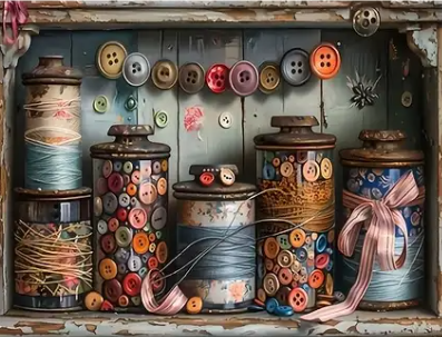 Steampunk Clockwork - 30×30cm – Round Diamonds