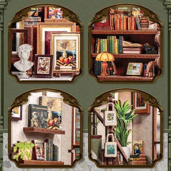 Librairie Gallery – Book Nook 3D en bois avec LED – Haute gamme