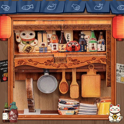 Choshi no Shitamachi – Book Nook 3D en bois avec LED – Haute gamme - Univers RcLoisirs