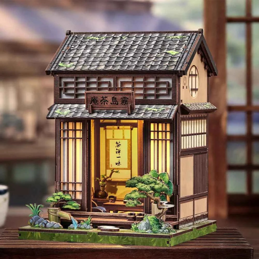 Kirishima Cha-an – Book Nook 3D en bois avec LED – Haute gamme