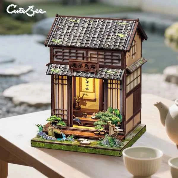 Kirishima Cha-an – Book Nook 3D en bois avec LED – Haute gamme