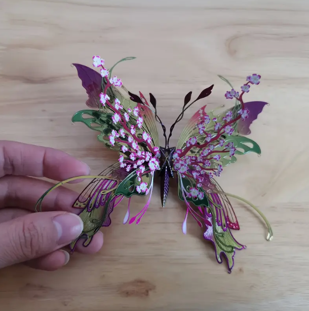 Delicate Blue Butterfly - 3D Micro Puzzle - Metal