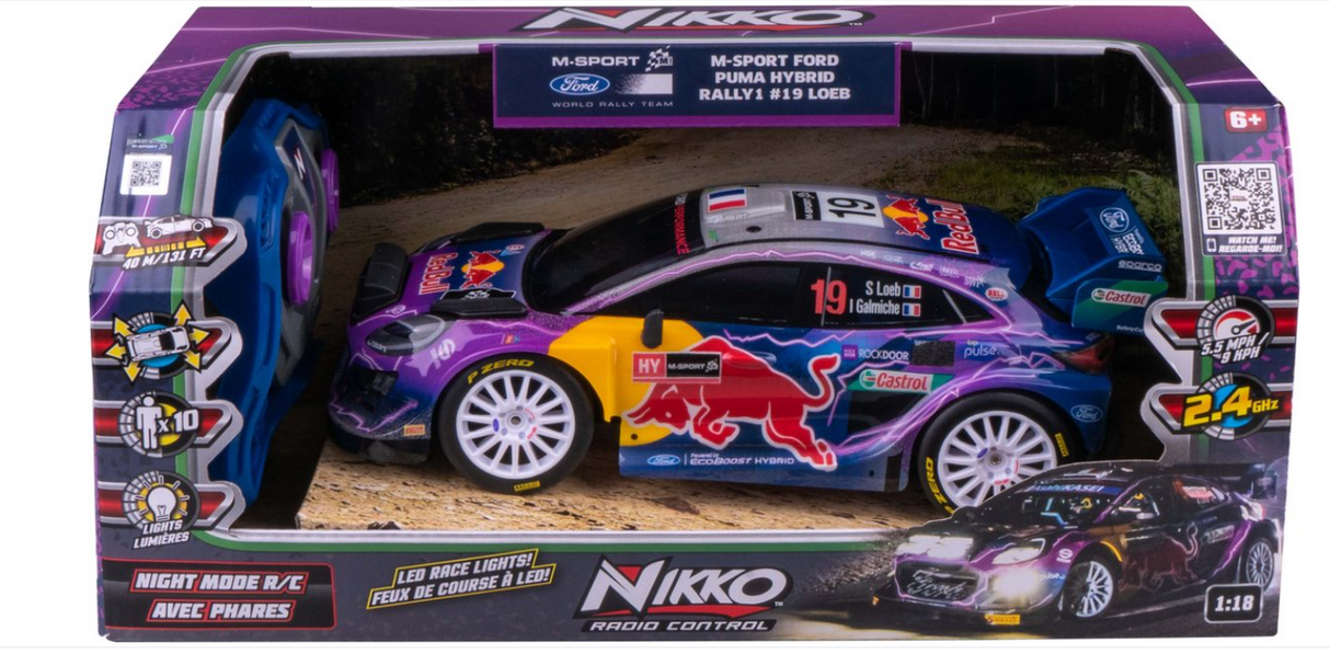Red Bull Night Mode / Puma #19 – R/C 1:18 – Loeb & Galmiche - NIKKO