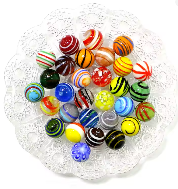 Billes en verre coloré – Jeu et collection - Sachet de 20 billes
