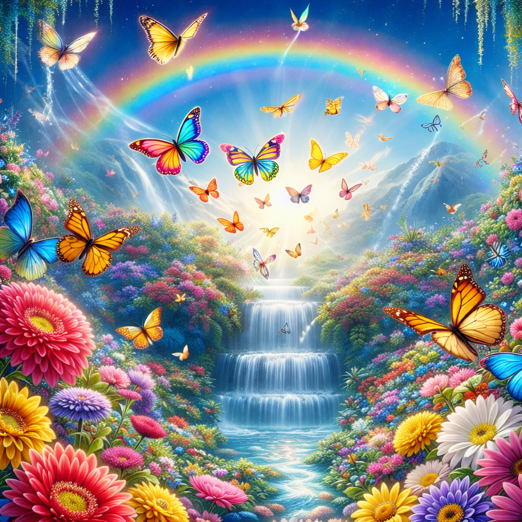 PRÉ-COMMANDE / Peinture diamant 5D - Haute Gamme - Cascade de papillons