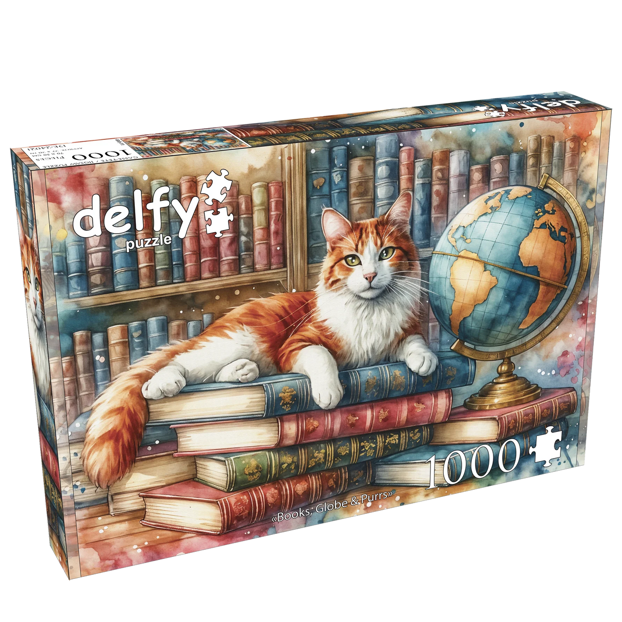 Delfy - Books, Globe and Purrs – Casse-tête – 1000 pièces – Univers RcLoisirs