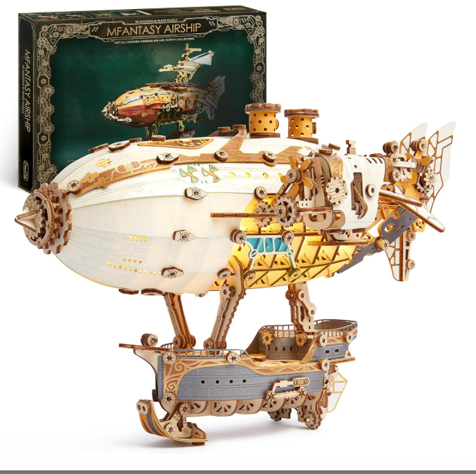 Dirigeable fantastique Steampunk – Book Nook – Miniature à assembler - Univers RcLoisirs