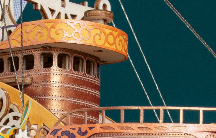 Dirigeable fantastique steampunk 3D en bois à assembler - Univers RcLoisirs