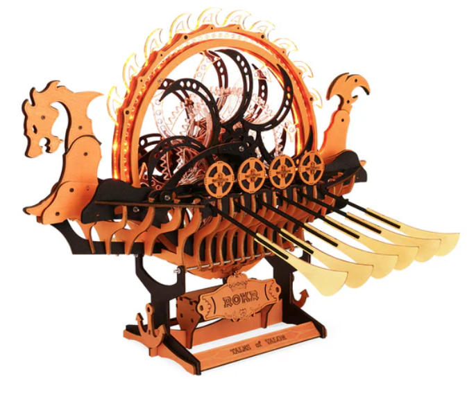 Drakkar Viking mécanique – ROKR LK802 – Modèle en bois 3D – Univers RcLoisirs