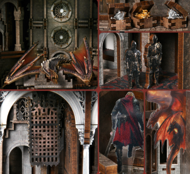 Ember Castle – Book Nook 3D en bois – LED – Haute gamme – Univers RcLoisirs