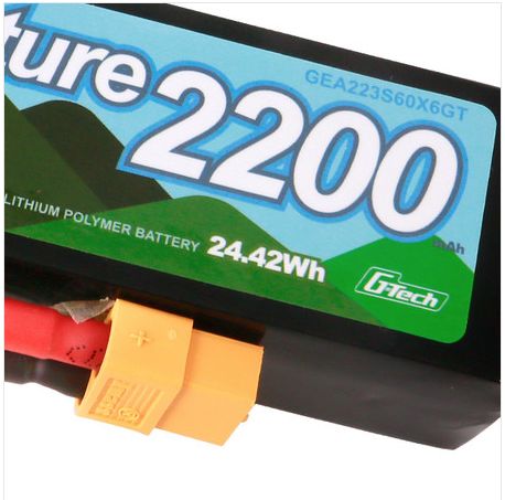 GEA223S60X6GT, Gens Ace, LiPo 3S, 2200 mAh, 60C, XT60, G-Tech, univers RcLoisirs