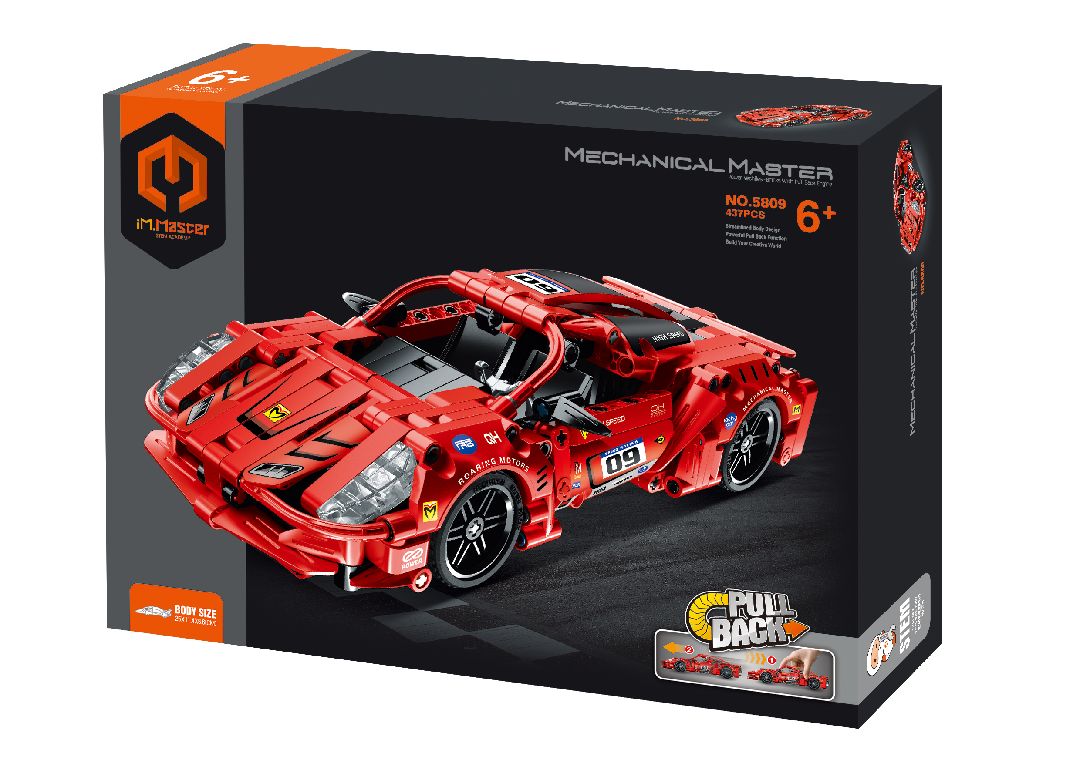 IMM5809 – Super Car Rouge - Blocs construction - Univers RcLoisirs