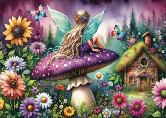 JP-PURP1000 - Jacarou - Purple Mushroom Rest - Casse-tête - 1000 pièces - Univers RcLoisirs