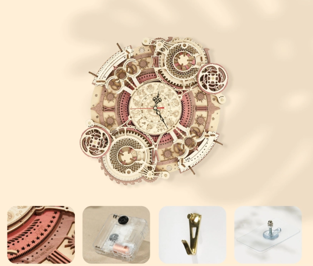 Horloge murale mécanique Zodiac – ROKR LC601 – Puzzle 3D