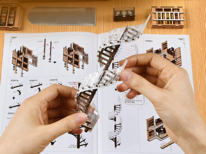 Law Library – Book Nook miniature 3D bois avec LED – Univers RcLoisirs