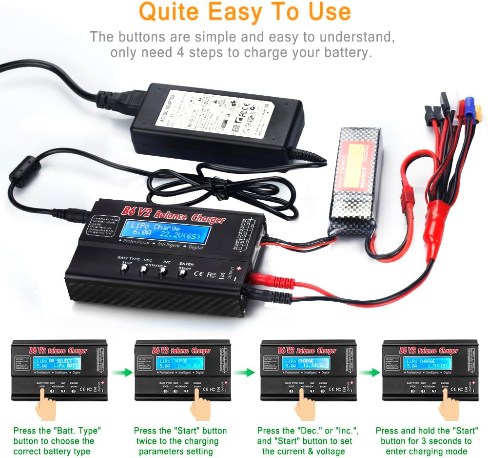 LiPo Battery Charger RC Balance Fast Charger 80W 6A – Univers RcLoisirs