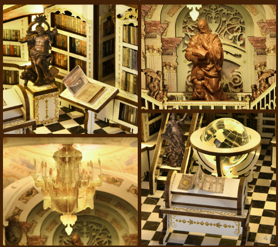 Librairie des Dieux – Book Nook miniature 3D bois avec LED – Univers RcLoisirs