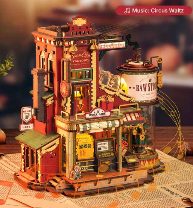 Manufacture de Noël - Boîte à musique – ROKR EAB01 – Modèle en bois 3D – Univers RcLoisirs