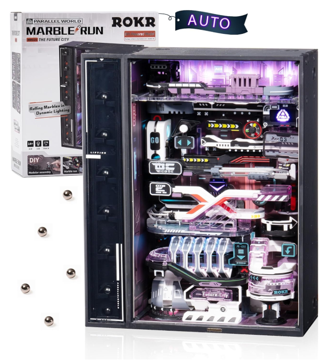 Marble Run - Future City – Course de bille mécanique - ROKR MR02S – Puzzle 3D – Univers RcLoisirs