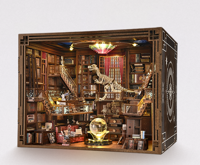 Musée de la Nature – Book Nook miniature 3D bois avec LED – Univers RcLoisirs