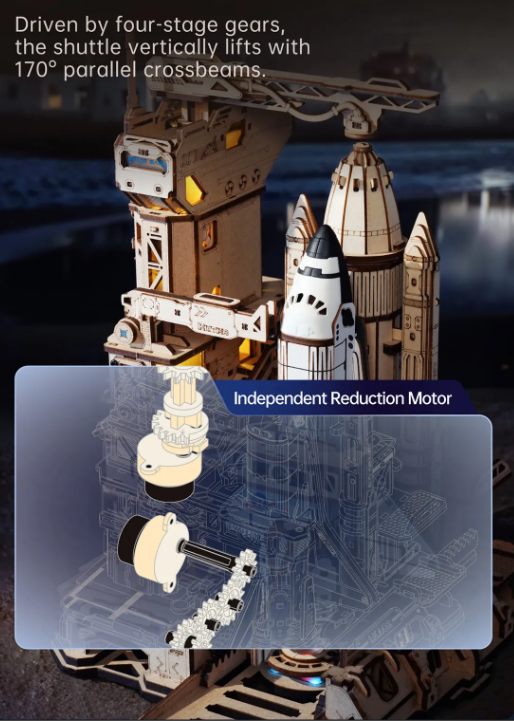 Navette spatiale mécanique – ROKR LKA02 – Puzzle 3D – Univers RcLoisirs