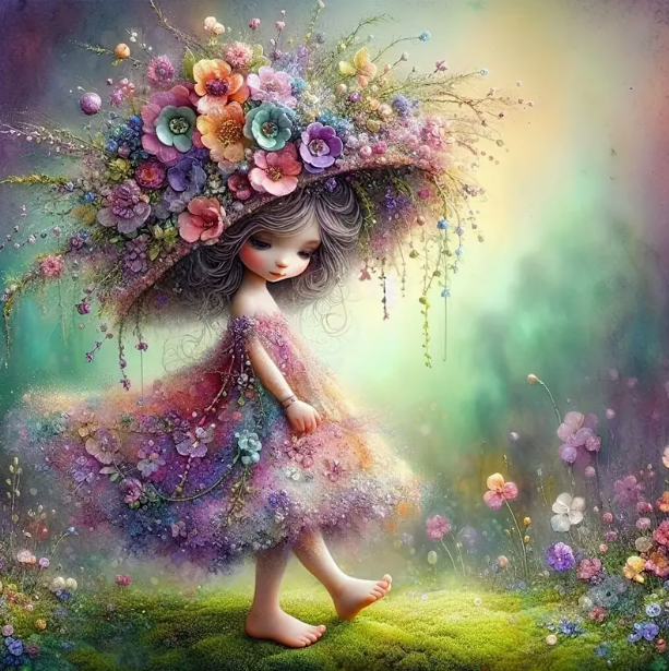 Mignon farfadet – 30x30cm – Diamants Ronds