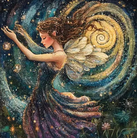 Fée des rêves - 40×40cm – Diamants Ronds