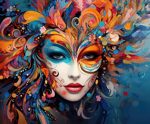 Masque de Venis – 40x50cm – Diamants Ronds