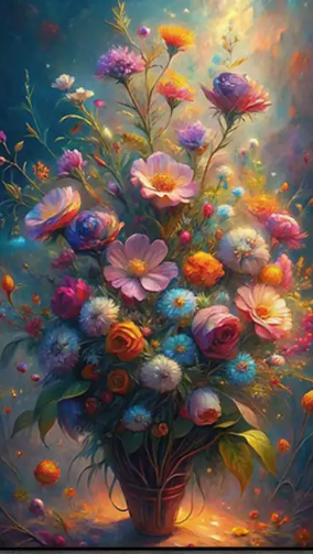 Nature morte vibrante - 40×60cm – Diamants Ronds