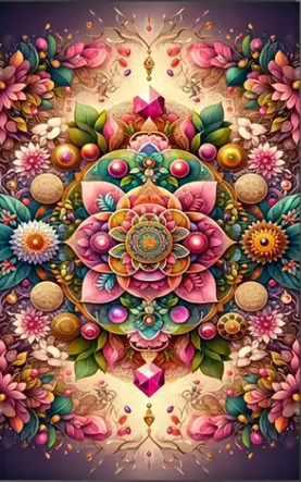 Mandala audacieux - 40×70cm – Diamants Ronds