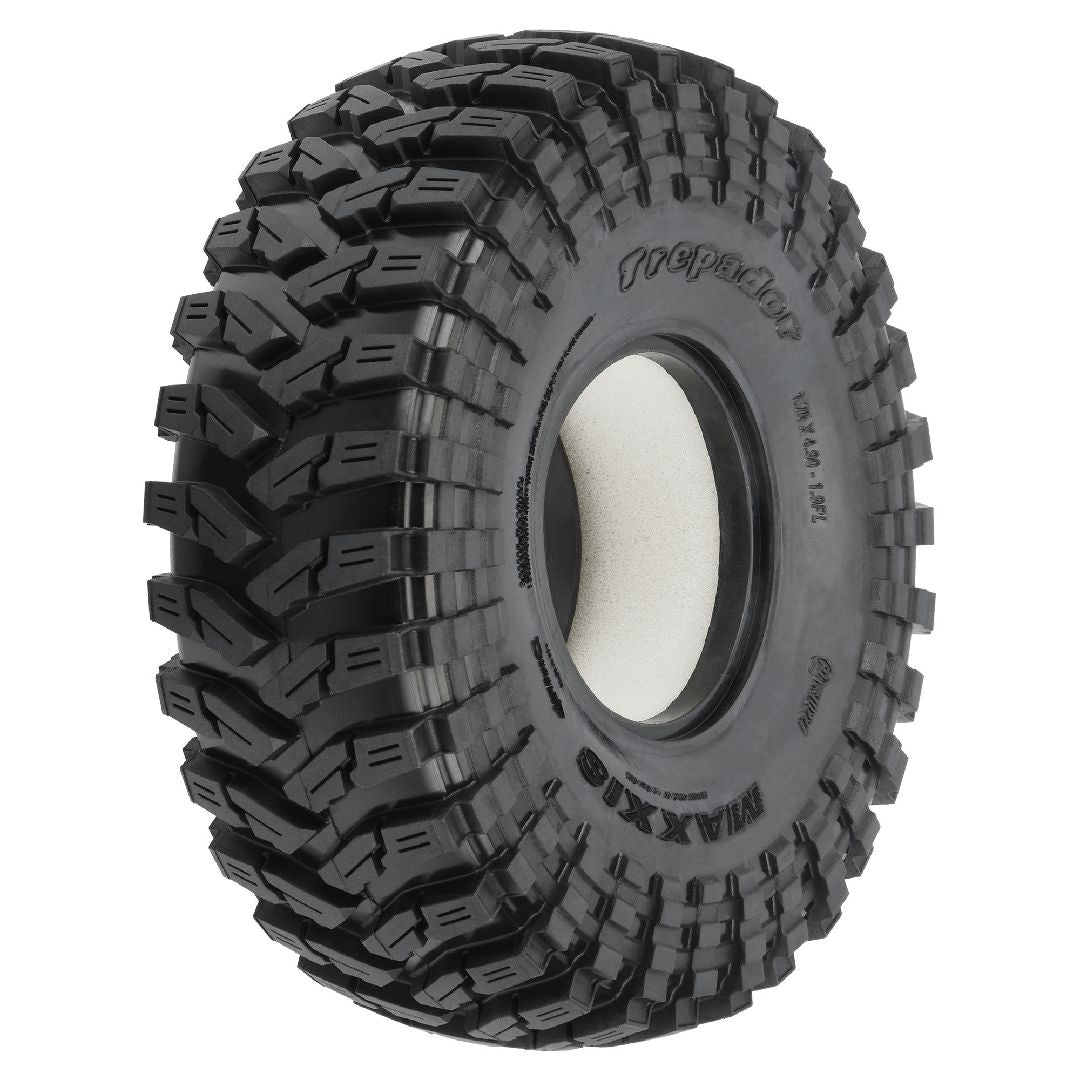PRO1022714 paire de pneus Pro-Line Maxxis Trepador G8 1.9 pouces pour crawler 1/10. Composé G8 Soft haute adhérence, hauteur de 124 mm, flancs agressifs et inserts en mousse inclus.
