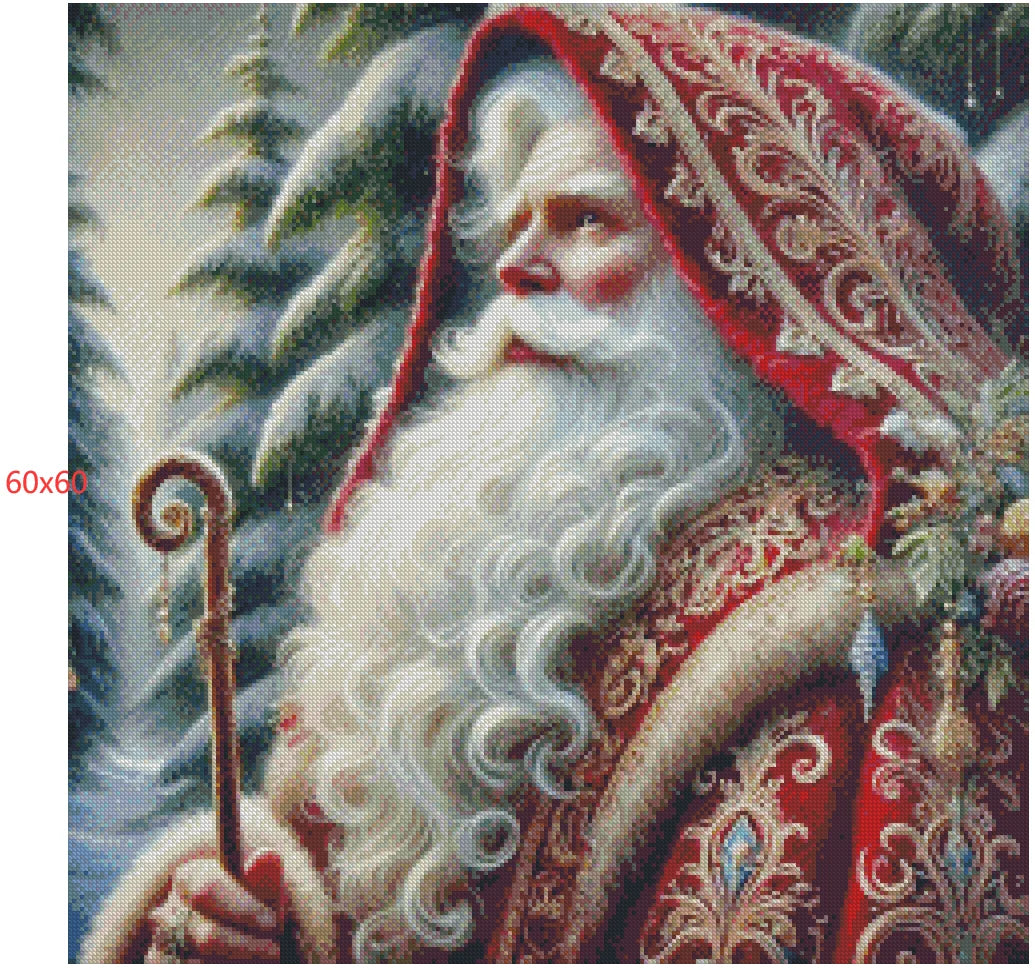 Peinture diamant 5D HD – Santa Claus – 60×60 cm – Diamants carrés - Univers RcLoisirs