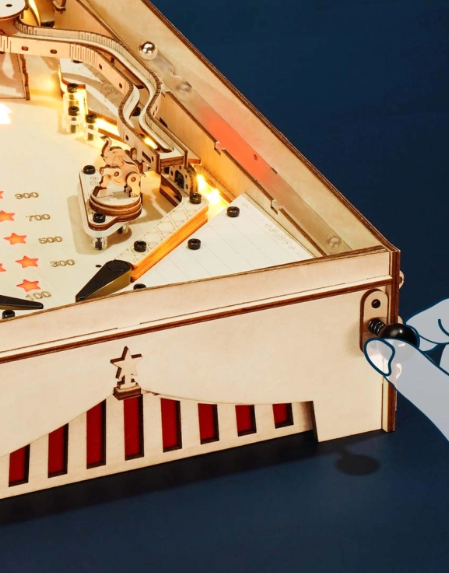 Pin Ball 3D - Flipper mécanique – ROKR EG01 – Modèle en bois 3D – Univers RcLoisirs