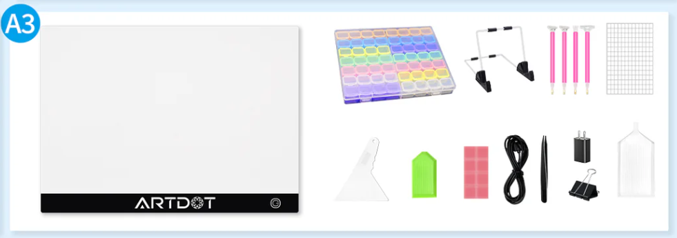 Planche lumineuse LED A3 USB – Outils et accessoires peinture diamant – Univers RcLoisirs
