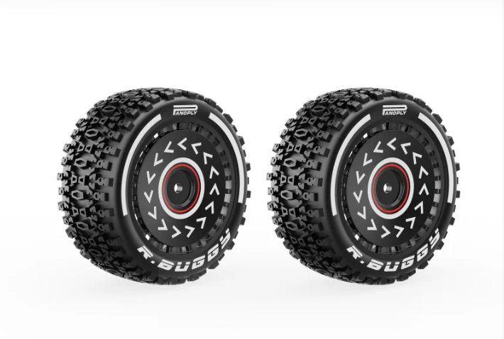 R16112 Roues et pneus arrière assemblés X12S buggy bleu (lot de 2) - Univers RcLoisirs