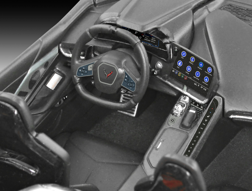 Revell 07714 – Corvette C8 Coupé – maquette 1/25 Niveau 3, 144 pièces, moteur central détaillé