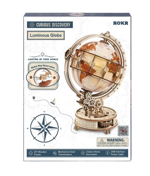 Globe terrestre lumineux mécanique – ROKR ST003 – Puzzle 3D
